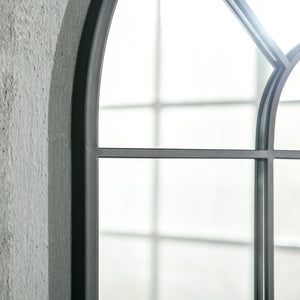Fensterspiegel gross rechteckig mit Metallrahmen schwarz