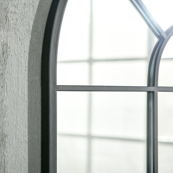 Fensterspiegel gross rechteckig mit Metallrahmen schwarz