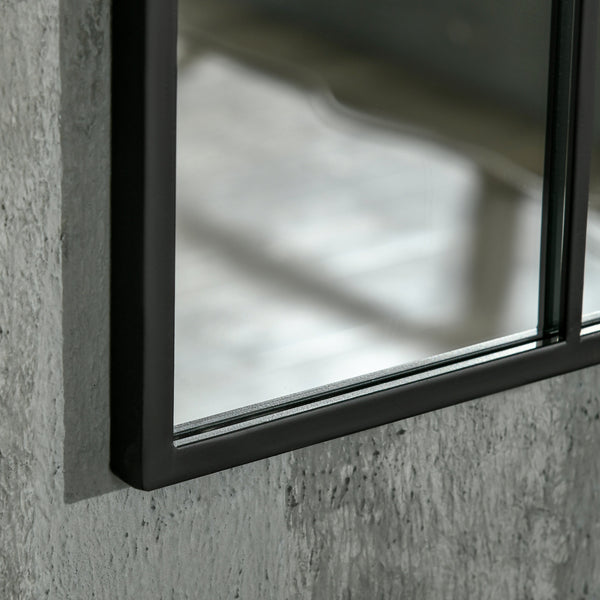 Fensterspiegel gross rechteckig mit Metallrahmen schwarz