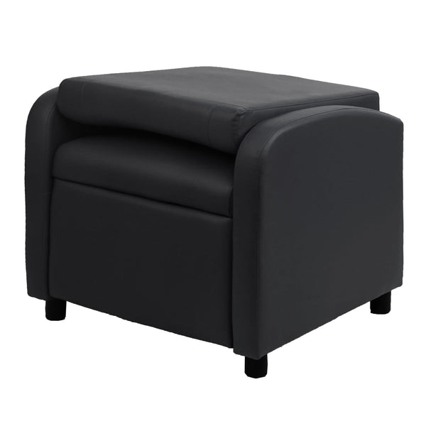 Fernsehsessel Relaxsessel klappbar Kunstleder 99x70x75cm schwarz