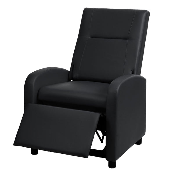 Fernsehsessel Relaxsessel klappbar Kunstleder 99x70x75cm schwarz