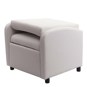 Fernsehsessel Relaxsessel klappbar Kunstleder 99x70x75cm weiss