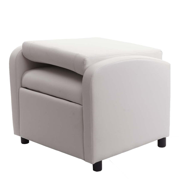Fernsehsessel Relaxsessel klappbar Kunstleder 99x70x75cm weiss