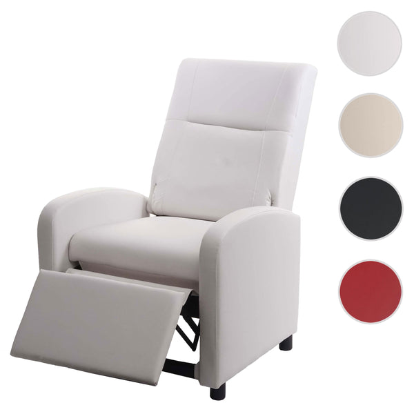 Fernsehsessel Relaxsessel klappbar Kunstleder 99x70x75cm weiss
