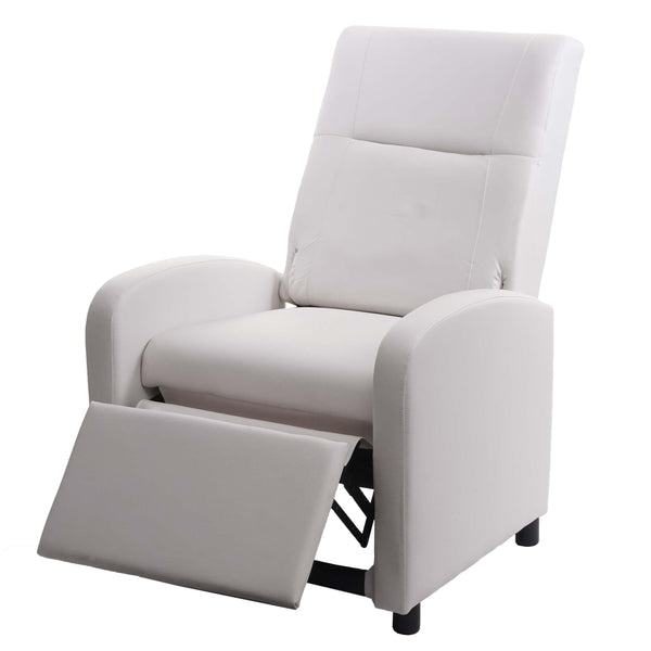 Fernsehsessel Relaxsessel klappbar Kunstleder 99x70x75cm weiss