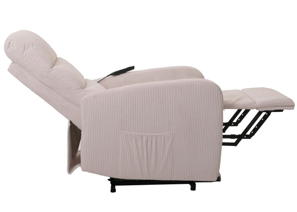 Fernsehsessel Relaxsessel Liegefunktion Aufstehhilfe Cord creme-weiss