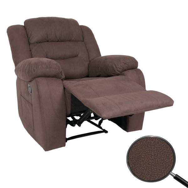 XXL Fernsehsessel Relaxsessel Wildleder-Optik bis 200kg braun