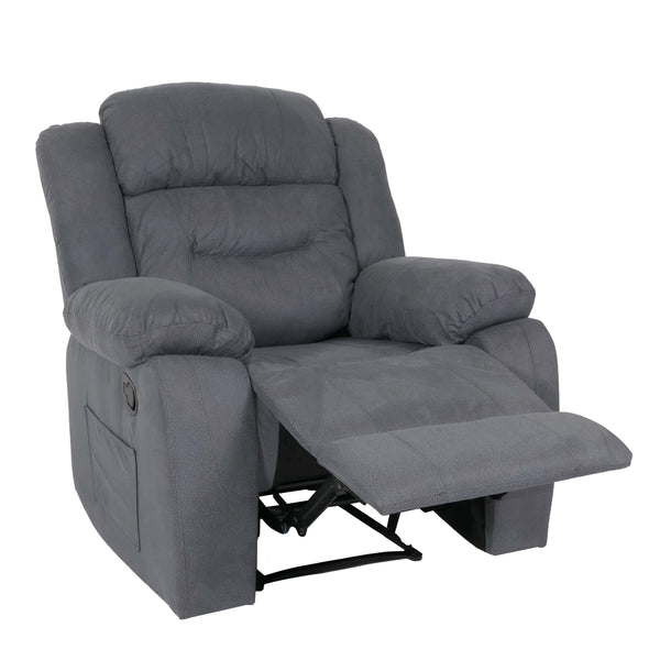 XXL Fernsehsessel Relaxsessel Wildleder-Optik bis 200kg graublau
