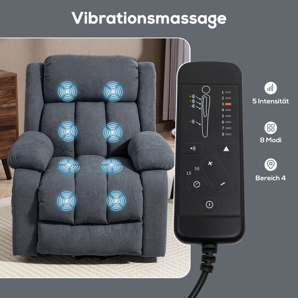 Fernsehsessel elektrisch mit Aufstehhilfe und Massagefunktion