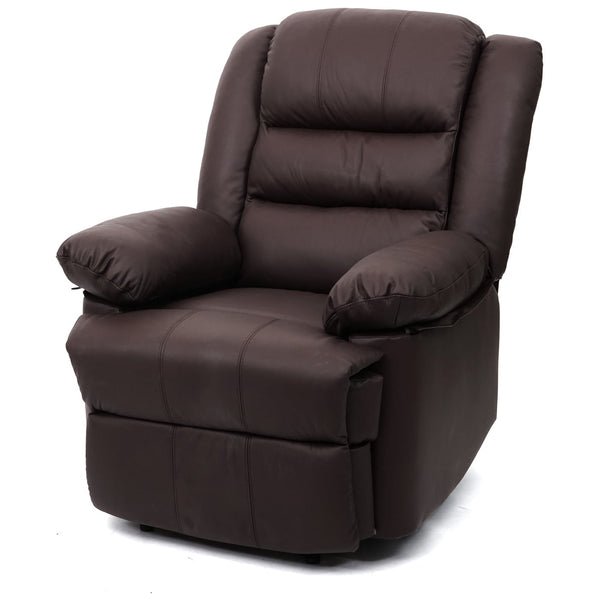 Fernsehsessel Relaxsessel Leder Kunstleder 101x87x100cm braun