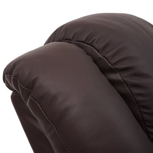 Fernsehsessel Relaxsessel Leder Kunstleder 101x87x100cm braun