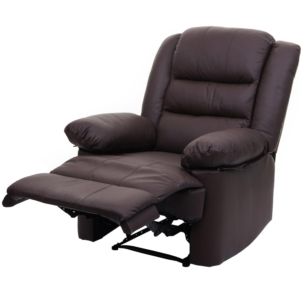 Fernsehsessel Relaxsessel Leder Kunstleder 101x87x100cm braun