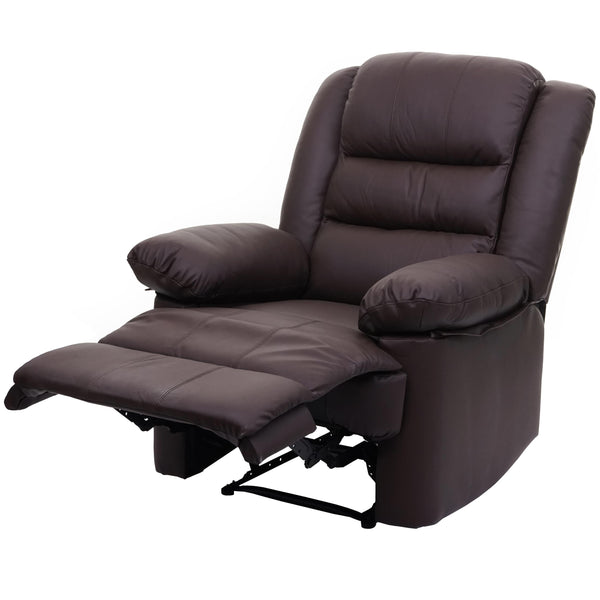Fernsehsessel Relaxsessel Leder Kunstleder 101x87x100cm braun