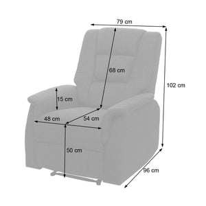 Fernsehsessel Relaxsessel Massage Wärmefunktion 102x79x96cm grau