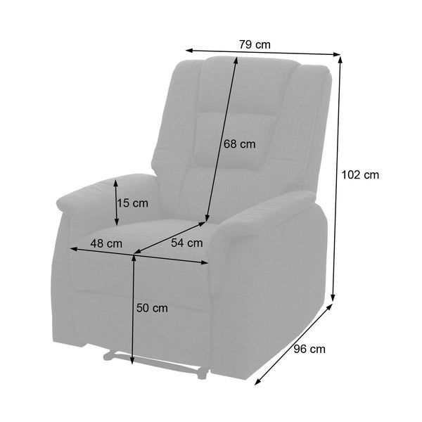 Fernsehsessel Relaxsessel Massage Wärmefunktion 102x79x96cm grau
