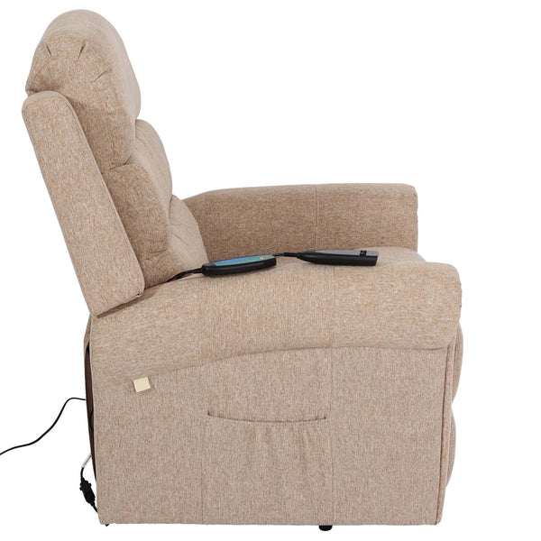 Fernsehsessel Relaxsessel Aufstehhilfe Massage Heizfunktion beige-braun