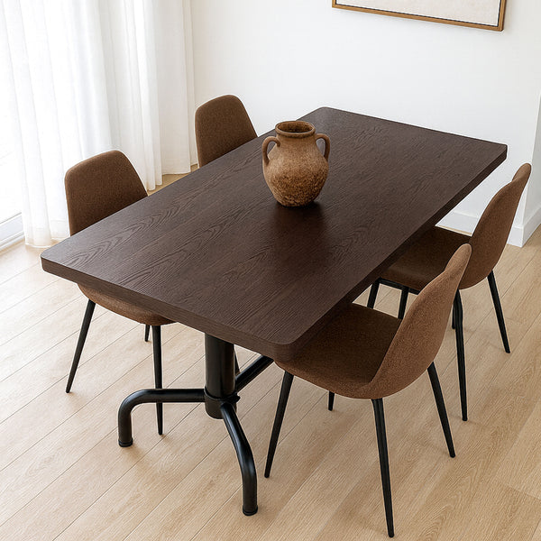 Esszimmertisch Industrial Holz 140x80cm dunkel schwarzes Gestell