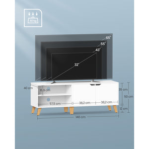 Fernsehtisch TV-Schrank 140cm Weiss