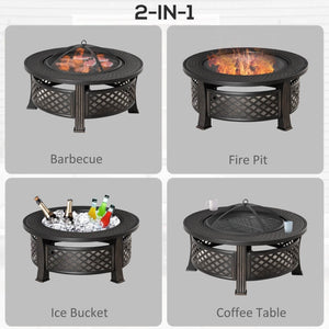 Feuerschale mit Grill und Funkenschutz Ø 81cm