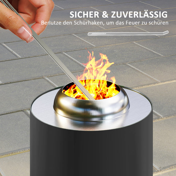 Feuerschale rauchfrei für Garten Ø16x25cm Edelstahl