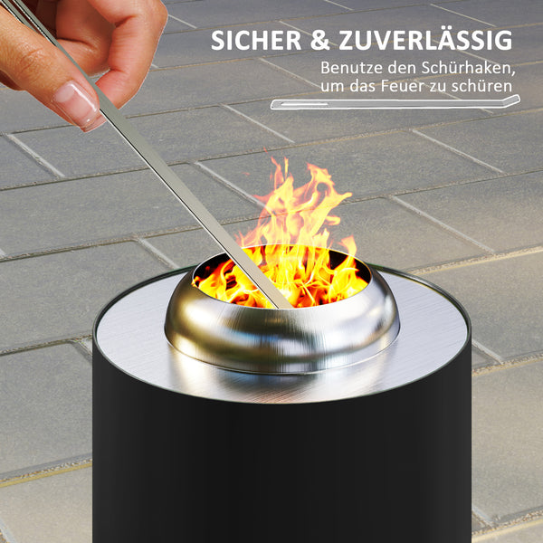 Feuerschale rauchfrei für Garten Edelstahl schwarz