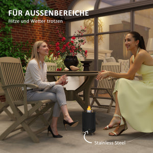 Feuerschale rauchfrei für Garten Edelstahl schwarz
