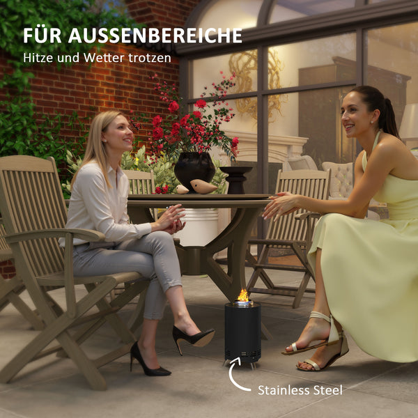 Feuerschale rauchfrei für Garten Edelstahl schwarz