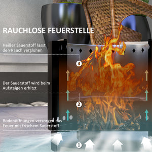 Feuerschale wetterbeständig 45x45x42cm schwarz bronze