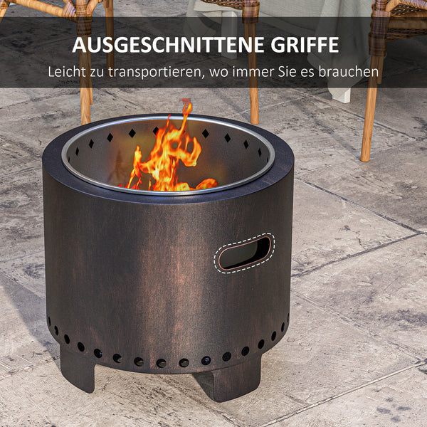 Feuerschale wetterbeständig 45x45x42cm schwarz bronze