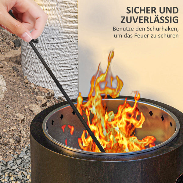 Feuerschale wetterbeständig 45x45x42cm schwarz bronze