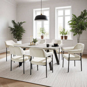 Armlehnstuhl Doé Samtoptik off-white 4er Set