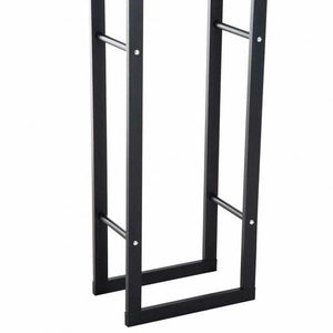 Feuerholzregal Kaminholzablage Kaminholzständer Kaminholzhalter 100kg Stahl Schwarz