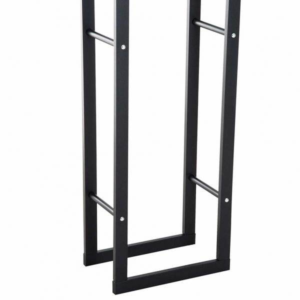 Feuerholzregal Kaminholzablage Kaminholzständer Kaminholzhalter 100kg Stahl Schwarz