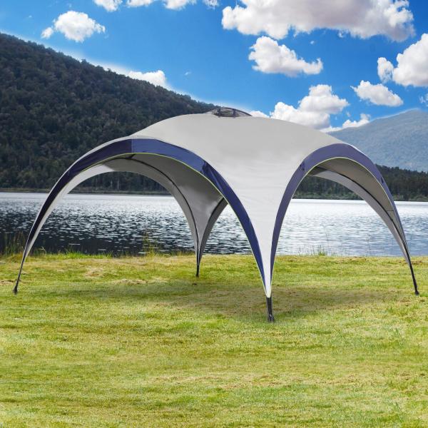 Garten Pavillon Pergola Partyzelt Sonnenschutz wetterfest Cremeweiss Blau