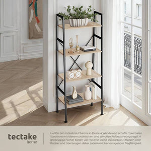 Leiterregal Newcastle 57,5 x 35,5 x 139cm - industrial hellbraun