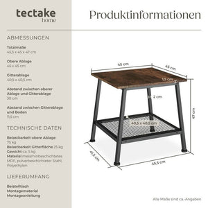 Beistelltisch Bedford Industrial Holz hell, Eiche Sonoma