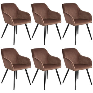 6er Set Stuhl Marilyn, braun/schwarz