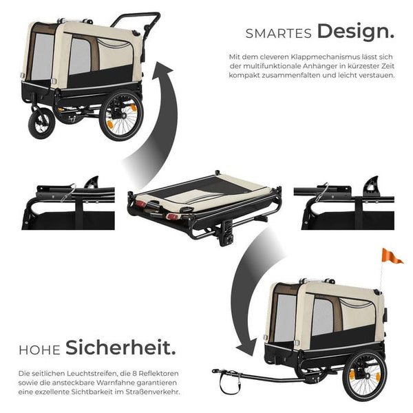 Hundeanhänger WoofRider beige