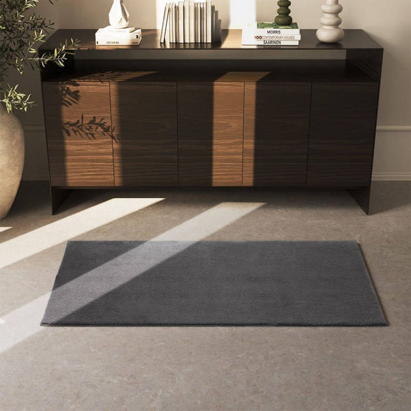 Tapis à poils courts Soft Zone anthracite 80 x 150 cm 