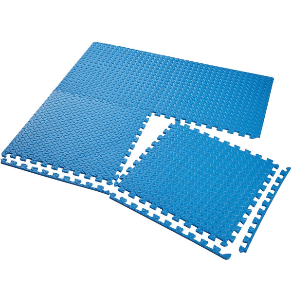 Floor protection mat, 24-piece set - blue 