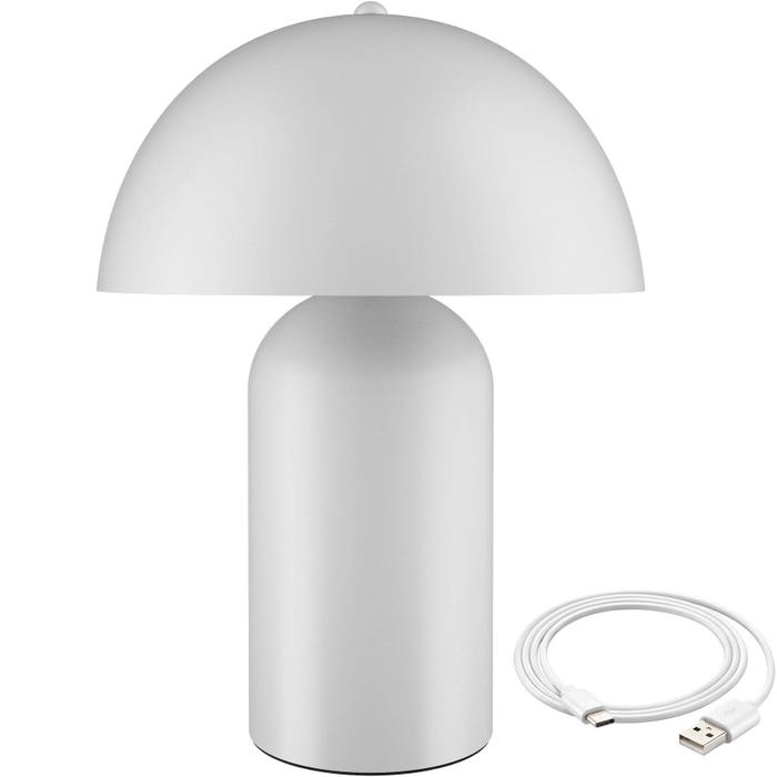 Lampada da tavolo retrò Kade bianca
