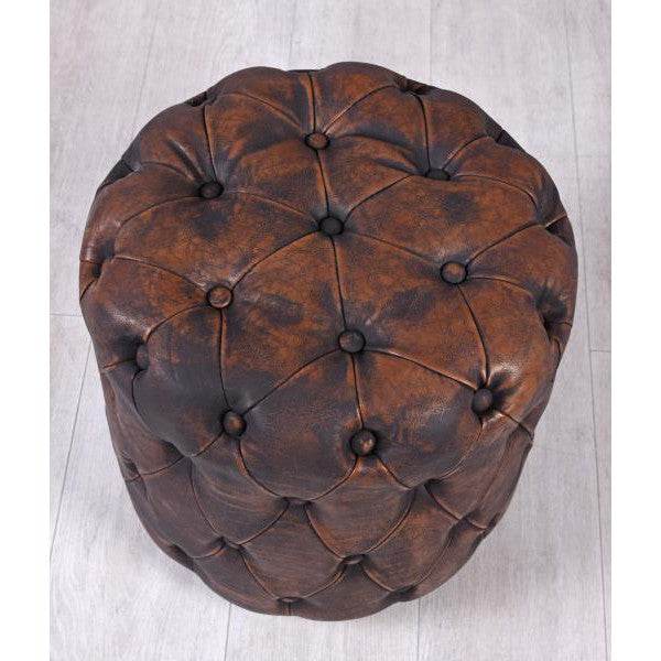 RETRO SITZWÜRFEL HOCKER CHESTERFIELD POUF VINTAGE FUSSHOCKER