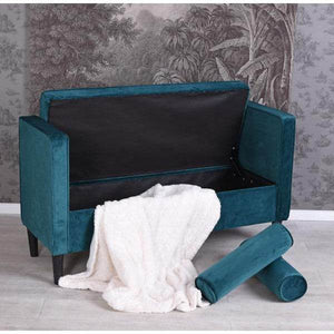 TRUHENBANK SOFABANK HOLLYWOOD SITZBANK & KISSEN SAMT PETROL