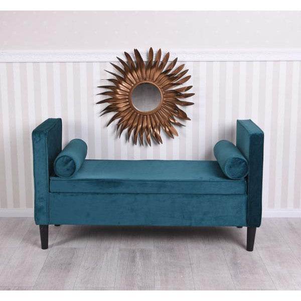 TRUHENBANK SOFABANK HOLLYWOOD SITZBANK & KISSEN SAMT PETROL