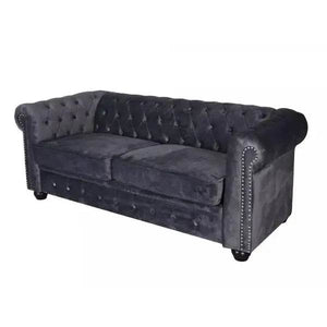 Zweisitzer Sofa Samt Grau