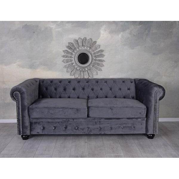 Zweisitzer Sofa Samt Grau