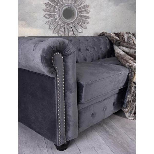 Zweisitzer Sofa Samt Grau