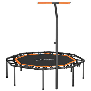 Fitness-Trampolin leise stabil mit Haltegriff für drinnen