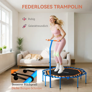 Fitness Trampolin leise stabil mit Haltegriff für drinnen