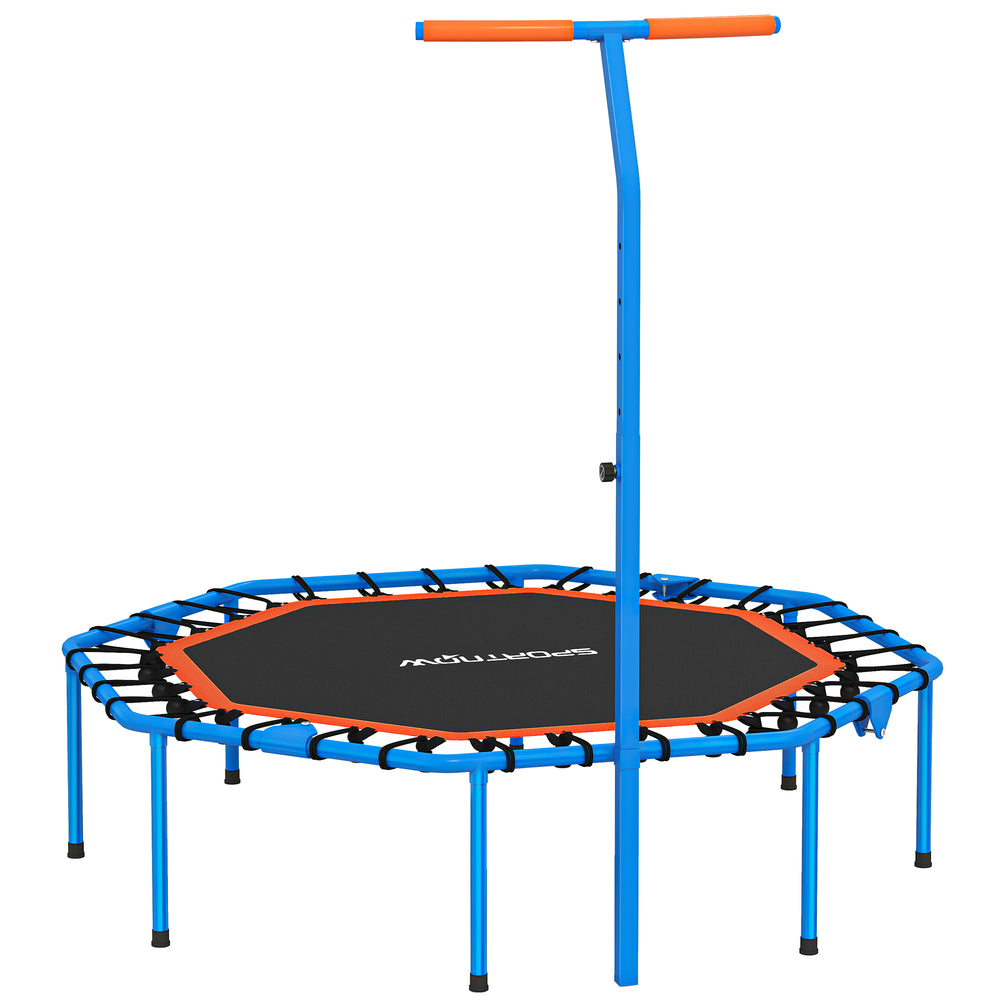 Fitness Trampolin leise stabil mit Haltegriff für drinnen